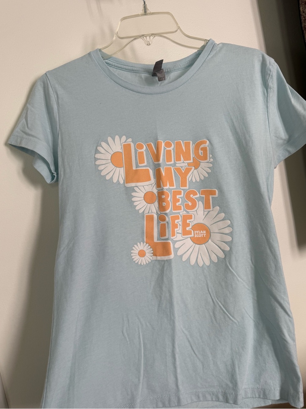 Dylan Scott- Light Blue "Living My Best Life" Graphic Tee